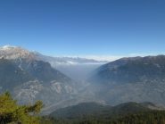 panorama sulla valle con le nubi in basso