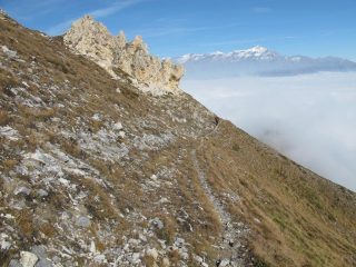 Sulla via del ritorno dalla Cima del Vallone ai Quattro Denti