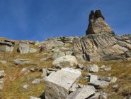 Salendo verso la cresta dal versante sud