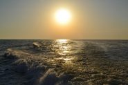 tramonto dal battello verso Riomaggiore