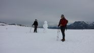 io, Enrico e il pupazzo di neve al Col d'Aussois (1-11-2013)