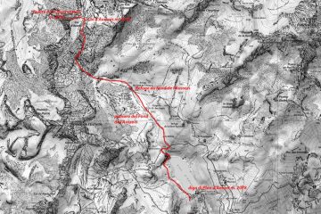 mappa IGN e via di salita alla cima