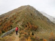 In discesa verso il colle Ranzola, di fronte il Monte Ciosè