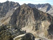 Il Roc dalla cima Fenestrelle con la via indicata
