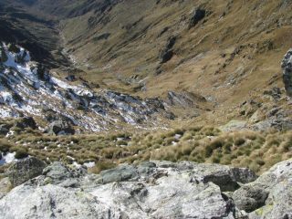 Vista dalla vetta del canale di accesso