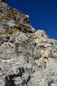 Passaggio attrezzato sotto la vetta