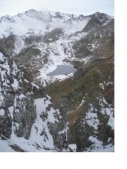 Il percorso di salita dalla Belvedere alla Facciabella e' gia' in neve..