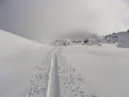 sulla parte alta della salita