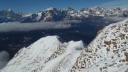 L'anti cima dove si intravede anche il percorso scavato