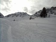 Verso metà salita neve asciutta
