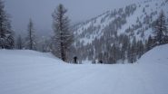 Salita con nevicata....
