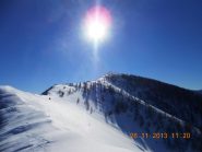 la facile cresta verso la cima