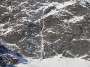 la cascata con il tracciato