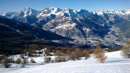 Pendii di discesa e panorama