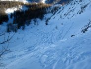 Discesa dal vallone a Nord