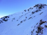 Mattia all'imbocco del pendio nord