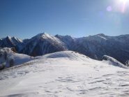 Colletto Sarasin dal crinale per la Rocca di Ciarm