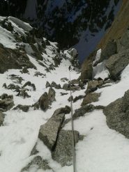 discesa lungo il couloir Ovest
