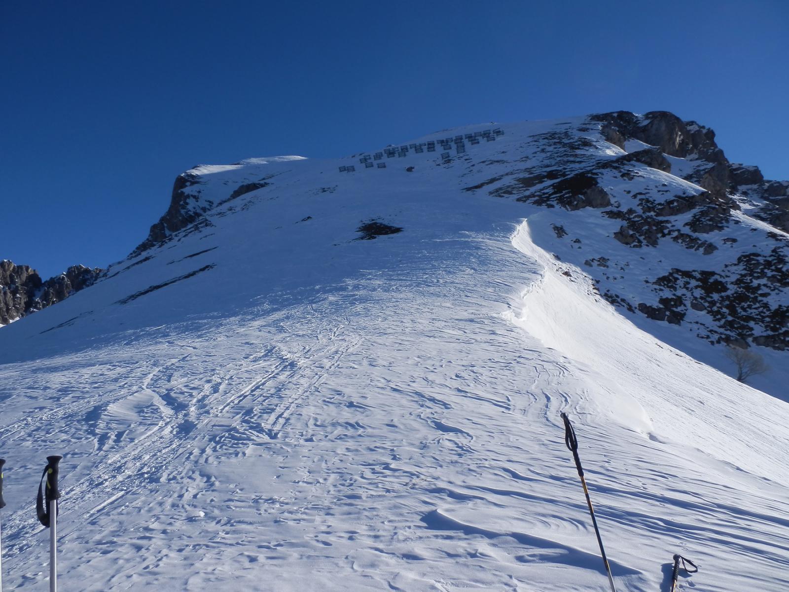 dal Colletto, vista sulla dorsale dei paravalanghe