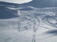farina nella parte centrale con le tracce dei giorni precedenti