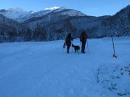 Alla partenza costeggiando la pista di fondo ad Arpy