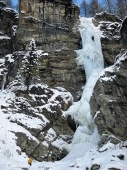 la cascata nei pressi dell'attacco