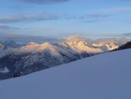 01 - tramonto su Becca di Viou e monte Faroma