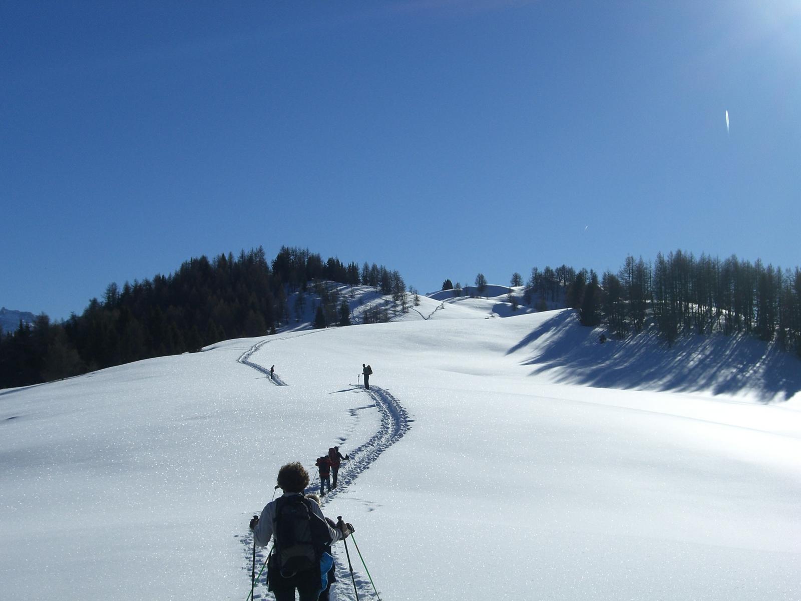 I candidi pendii verso la Court de Bard