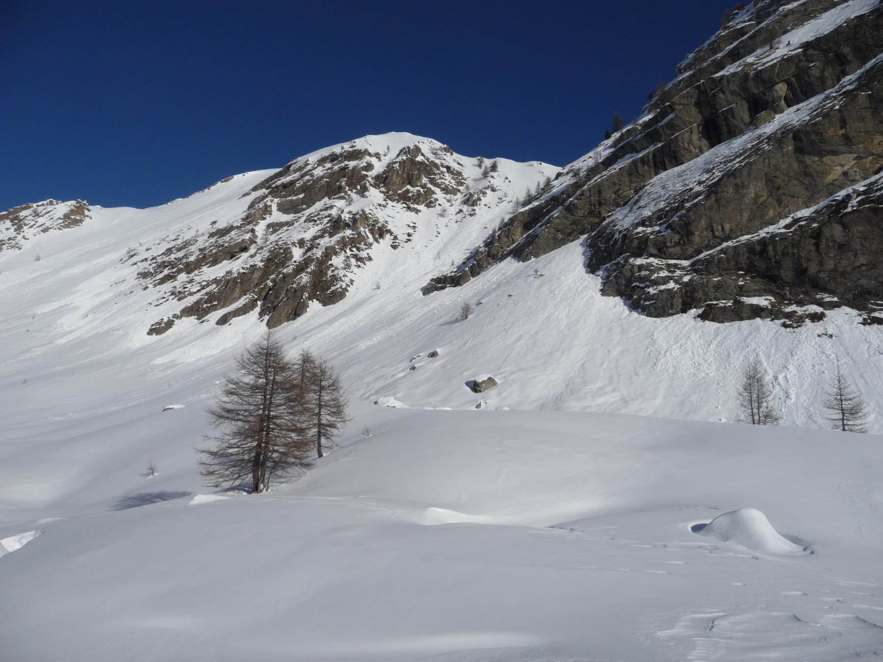 Punta Cialme a destra il pendio di salita