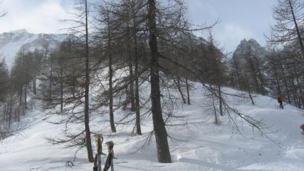 in prossimita' della cima