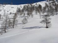 traccia di salita sopra entrelor