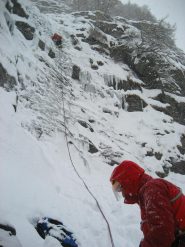 Claudio sul primo tiro poco prima che arrivasse la prima slavina
