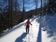 Verso il Ray dopo la partenza dello skilift de la Garde