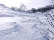 scendendo nella parete nord-est