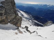 L'uscita dal pendio-canale in cresta