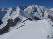 Colle dell'Arpione e crinale di salita dalla cima