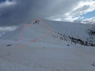 percorso di salita a sx e di discesa a dx