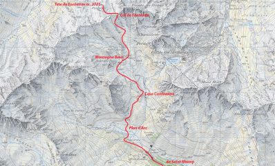 stralcio di mappa CNS con la via di salita