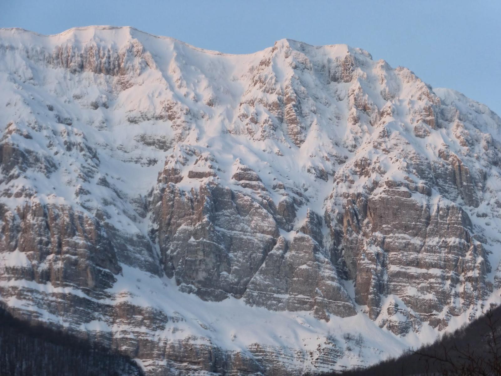 La parete con l'evidente 