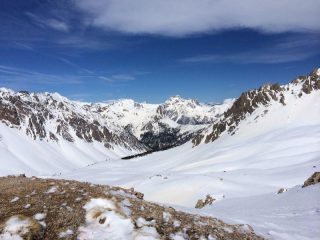 La discesa dal Col des Trois Frères Mineurs