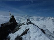 Enri sullo sfondo di bianco e jorasses