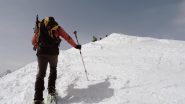l'arrivo in vetta alla Pointe de la Tete Noire