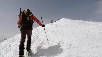 l'arrivo in vetta alla Pointe de la Tete Noire