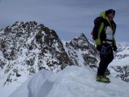 In cima con la Dufour  e la Norden alle spalle