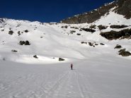 Il secondo canale da risalire verso la bastionata rocciosa