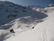 vista della parte alta dell'itinerario