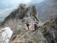 Si procede su sentiero verso gli ultimi tiri