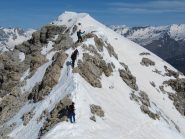 il tratto finale con piccozza e ramponi