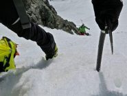 la ripida salita al COLLERIN, fatta con i ramponi ma non obbligatori