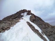 la crestina discesa e l'imbocco del canale sulla dx